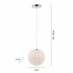 Luminaires Paul Neuhaus Suspension Paul-Neuhaus BOLO LED Argenté, 1 lumière