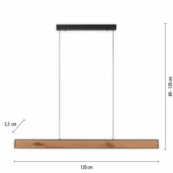 Lampes En Bois-Luminaires Paul Neuhaus Suspension Paul-Neuhaus NANIA LED Couleur bois, Noir, 1 lumière