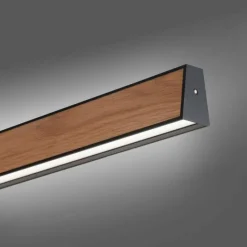 Lampes En Bois-Luminaires Paul Neuhaus Suspension Paul-Neuhaus NANIA LED Couleur bois, Noir, 1 lumière