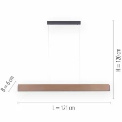 Lampes En Bois-Luminaires Paul Neuhaus Suspension Paul-Neuhaus PALMA LED Gris, Bois clair, 2 lumières, Télécommandes