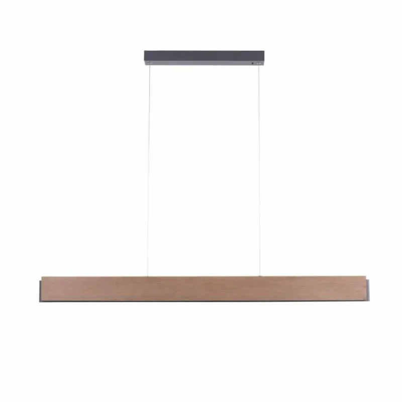 Lampes En Bois-Luminaires Paul Neuhaus Suspension Paul-Neuhaus PALMA LED Gris, Bois clair, 2 lumières, Télécommandes