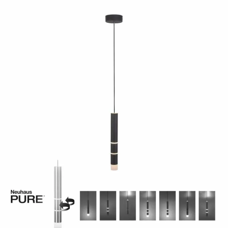 Luminaires Paul Neuhaus Suspension Paul-Neuhaus PURE-VEGA LED Noir, 3 lumières* Suspensions