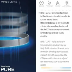 Luminaires Paul Neuhaus Suspension Paul-Neuhaus PURE E-CLIPSE LED Gris, 2 lumières, Télécommandes* Éclairage Led