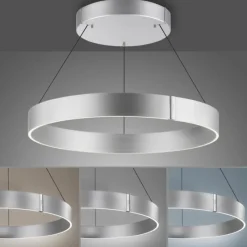 Luminaires Paul Neuhaus Suspension Paul-Neuhaus PURE E-CLIPSE LED Argenté, 2 lumières, Télécommandes* Éclairage Led