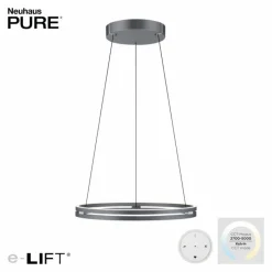 Luminaires Paul Neuhaus Suspension Paul-Neuhaus PURE E-LOOP LED Gris, 2 lumières, Télécommandes* Éclairage Led