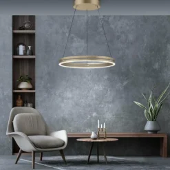 Lampes Dorées-Luminaires Paul Neuhaus Suspension Paul-Neuhaus PURE E-LOOP LED Or, 2 lumières, Télécommandes