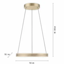 Lampes Dorées-Luminaires Paul Neuhaus Suspension Paul-Neuhaus PURE E-LOOP LED Or, 2 lumières, Télécommandes