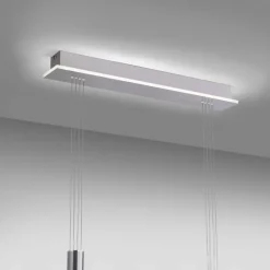 Paul Neuhaus Q-Serie Suspension Paul-Neuhaus Q-ETIENNE LED Acier brossé, 3 lumières, Télécommandes