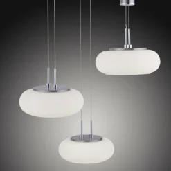 Paul Neuhaus Q-Serie Suspension Paul-Neuhaus Q-ETIENNE LED Acier brossé, 4 lumières, Télécommandes