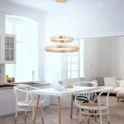 Paul Neuhaus Q-Serie Suspension Paul-Neuhaus Q-VITO LED Laiton, 2 lumières, Télécommandes