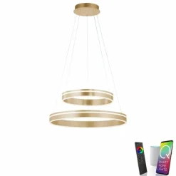 Paul Neuhaus Q-Serie Suspension Paul-Neuhaus Q-VITO LED Laiton, 2 lumières, Télécommandes