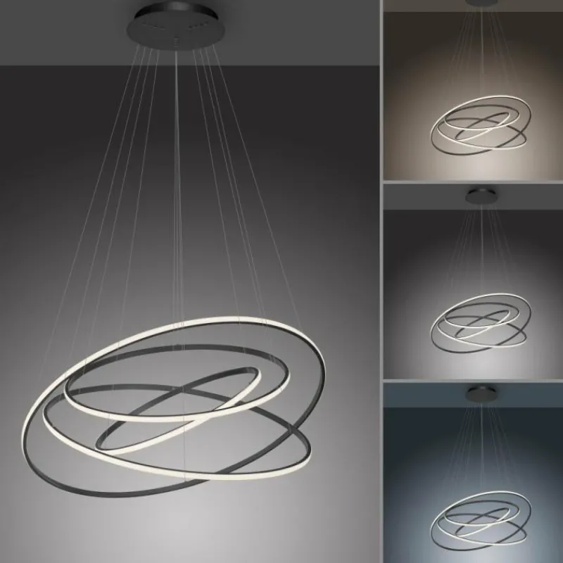 Luminaires Paul Neuhaus Suspension Paul-Neuhaus TESSARA LED Anthracite, 1 lumière, Télécommandes* Éclairage Led