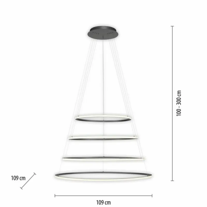 Luminaires Paul Neuhaus Suspension Paul-Neuhaus TESSARA LED Anthracite, 1 lumière, Télécommandes* Éclairage Led