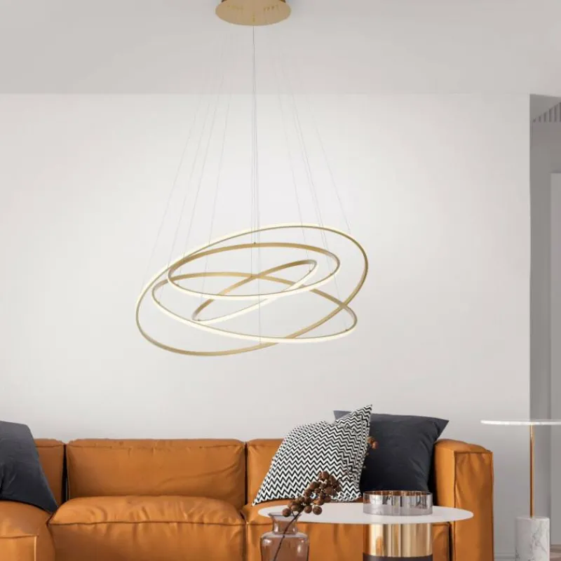 Lampes Dorées-Luminaires Paul Neuhaus Suspension Paul-Neuhaus TESSARA LED Or, 1 lumière, Télécommandes