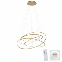 Lampes Dorées-Luminaires Paul Neuhaus Suspension Paul-Neuhaus TESSARA LED Or, 1 lumière, Télécommandes