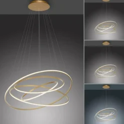 Lampes Dorées-Luminaires Paul Neuhaus Suspension Paul-Neuhaus TESSARA LED Or, 1 lumière, Télécommandes