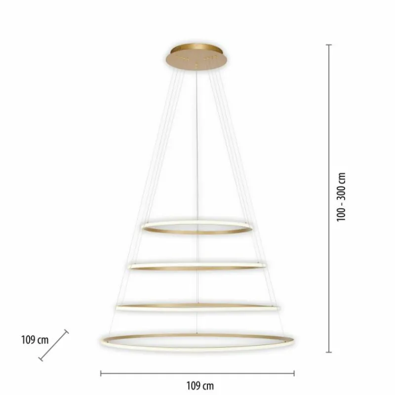 Lampes Dorées-Luminaires Paul Neuhaus Suspension Paul-Neuhaus TESSARA LED Or, 1 lumière, Télécommandes