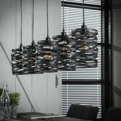Lampes Industrielles-hofstein Suspension PAULUSPOLDER Noir, 5 lumières