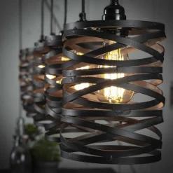 Lampes Industrielles-hofstein Suspension PAULUSPOLDER Noir, 5 lumières