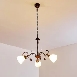 hofstein Suspension Peccia Rouille, 3 lumières