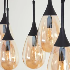 Luminaires Scandinaves-hofstein Suspension Pedreles Écru, Noir, 6 lumières