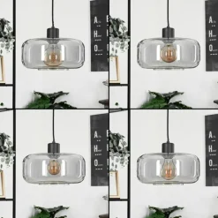 Suspension Verre Fumé-hofstein Suspension Pedreles Noir, 1 lumière