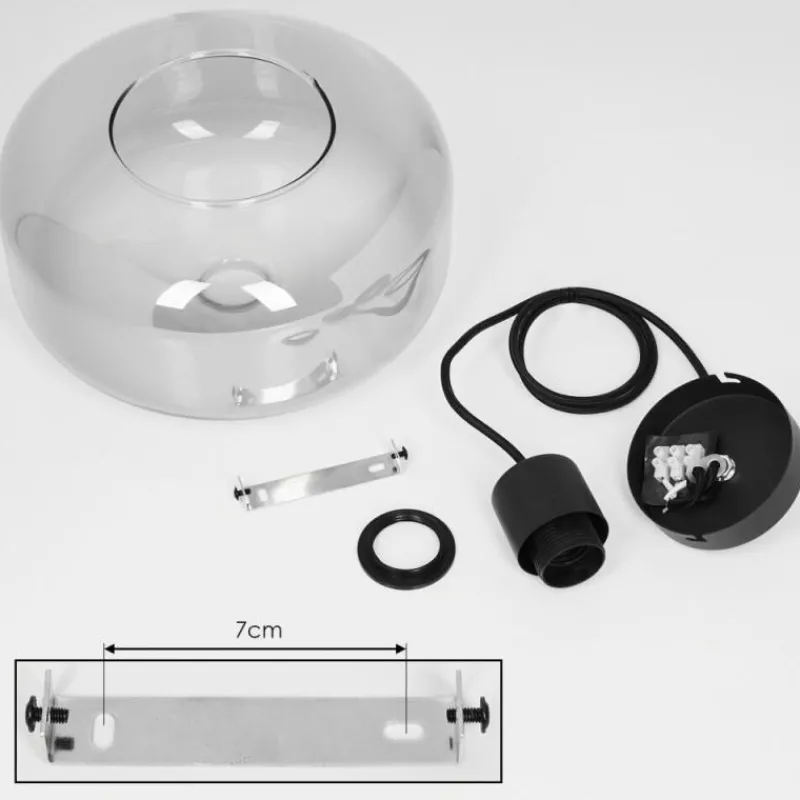 Suspension Verre Fumé-hofstein Suspension Pedreles Noir, 1 lumière