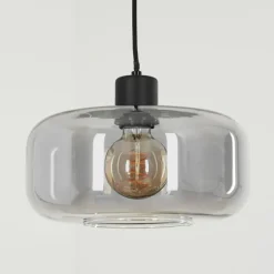 Suspension Verre Fumé-hofstein Suspension Pedreles Noir, 1 lumière