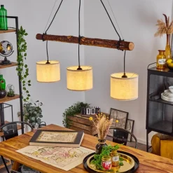 Lampes En Tissu-hofstein Suspension Perdigueira Écru, Noir, 3 lumières