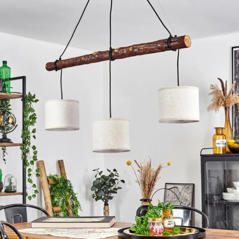 Lampes En Tissu-hofstein Suspension Perdigueira Écru, Noir, 3 lumières