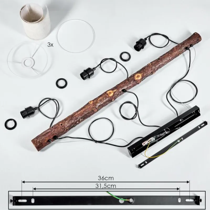 Lampes En Tissu-hofstein Suspension Perdigueira Écru, Noir, 3 lumières