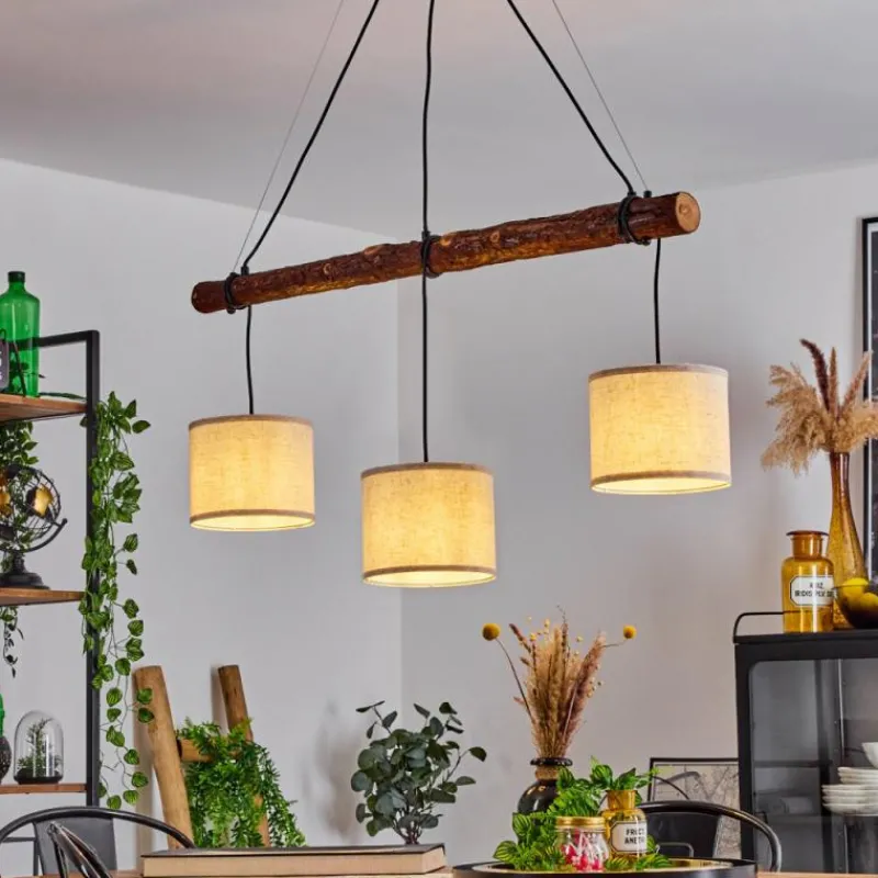 Lampes En Tissu-hofstein Suspension Perdigueira Écru, Noir, 3 lumières