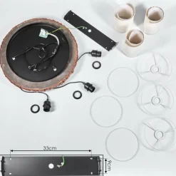 Lampes En Tissu-hofstein Suspension Perdigueira Écru, Noir, 3 lumières