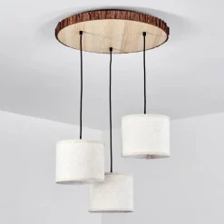 Lampes En Tissu-hofstein Suspension Perdigueira Écru, Noir, 3 lumières