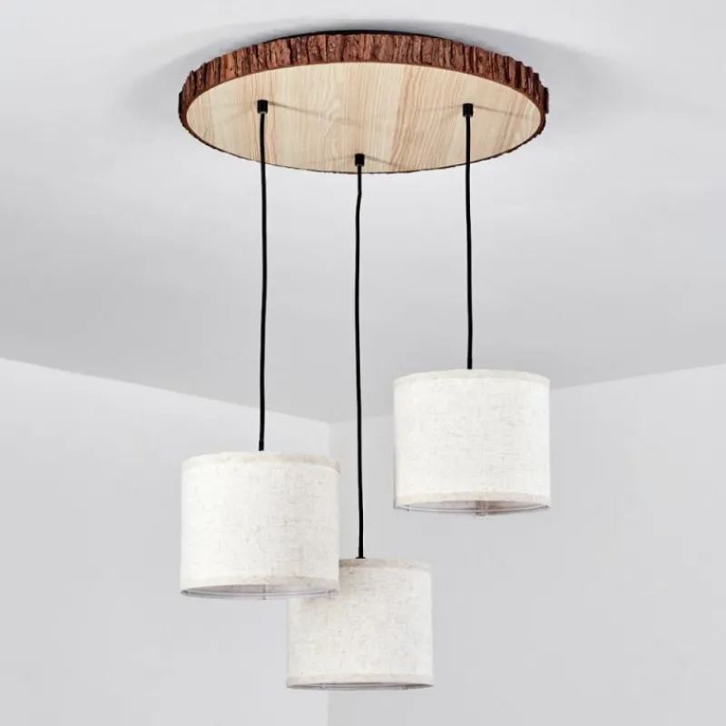 Lampes En Tissu-hofstein Suspension Perdigueira Écru, Noir, 3 lumières