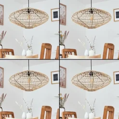 Style Boho-Chic-hofstein Suspension Peretola Noir, 1 lumière