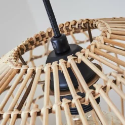 Style Boho-Chic-hofstein Suspension Peretola Noir, 1 lumière