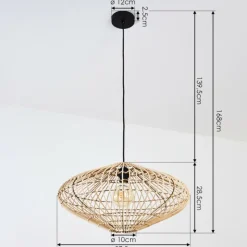 Style Boho-Chic-hofstein Suspension Peretola Noir, 1 lumière