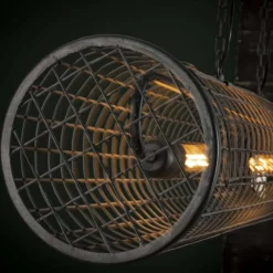 Lampes Vintages & Rétros-hofstein Suspension PETTEN Noir, 2 lumières