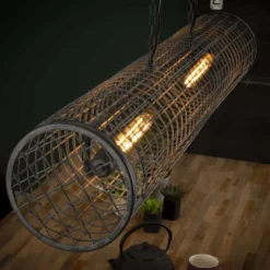 Lampes Vintages & Rétros-hofstein Suspension PETTEN Noir, 2 lumières