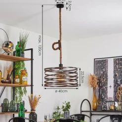 Lampes Industrielles-hofstein Suspension Pierrefonds Écru, Noir, 1 lumière