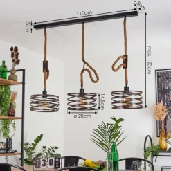 Lampes Industrielles-hofstein Suspension Pierrefonds Écru, Noir, 3 lumières