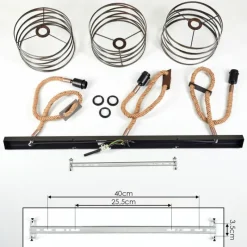 Lampes Industrielles-hofstein Suspension Pierrefonds Écru, Noir, 3 lumières