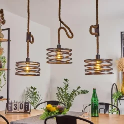 Lampes Industrielles-hofstein Suspension Pierrefonds Écru, Noir, 3 lumières