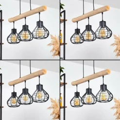 hofstein Suspension Pila Écru, Noir, 3 lumières