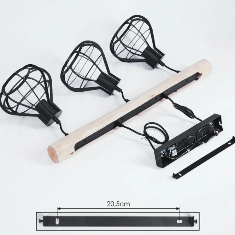 hofstein Suspension Pila Écru, Noir, 3 lumières