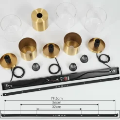 hofstein Suspension Pimeirol Noir, 3 lumières