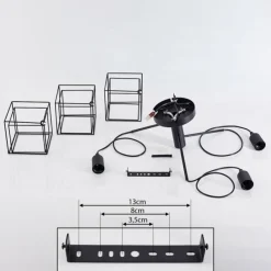 Lampes Vintages & Rétros-hofstein Suspension Pinguro Noir, 3 lumières