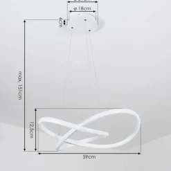 hofstein Suspension Pitasch LED Blanc, 1 lumière* Éclairage Led