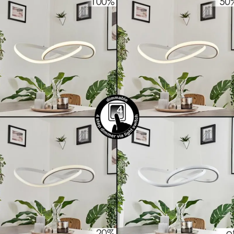 hofstein Suspension Pitasch LED Blanc, 1 lumière